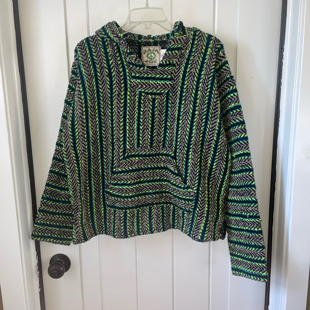 Baja Joe Hoodie Size M Blue Green
